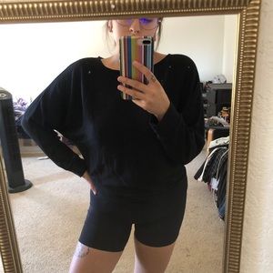 Ribbed Batwing Sweater